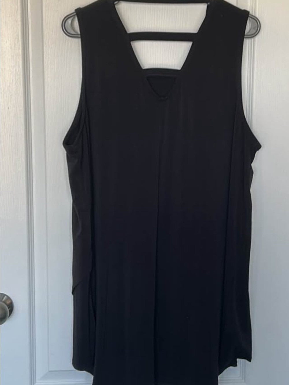 Black Sleeveless V-Neck Dress